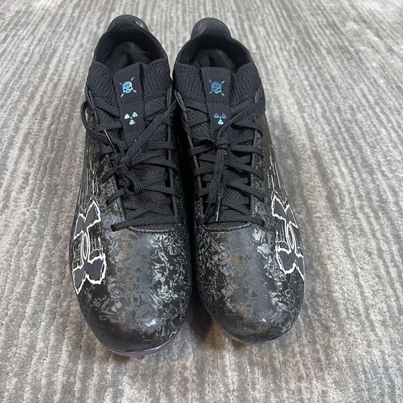 Under Armour Highlight MC Football Shoes Mens 11 Cleats Black Blue Iridescent - Picture 4 of 8